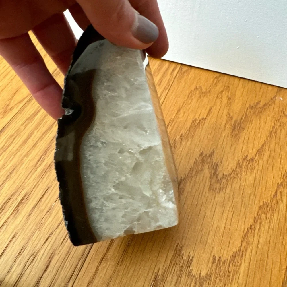 Set of 2 West Elm Natural Agate Bookends